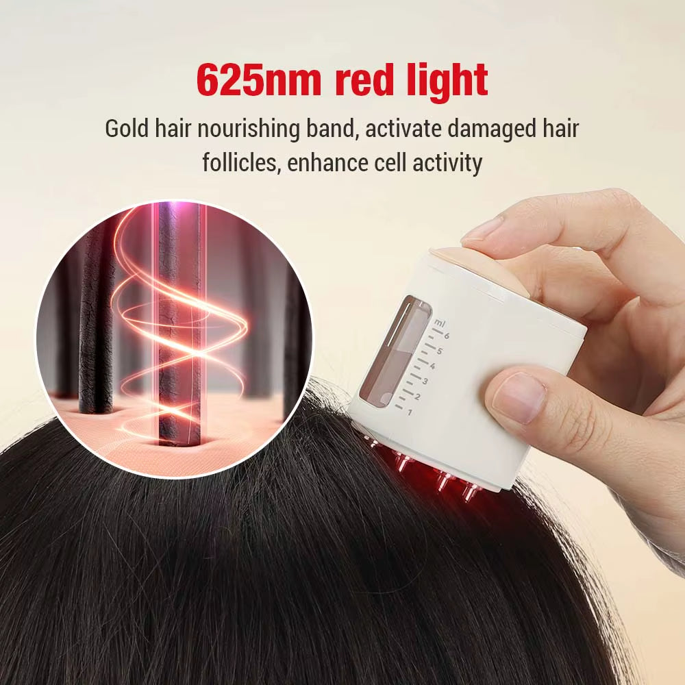 Electric Head Scalp Massager Hair Growth Waterproof Head Scratcher Oil Serum Comb Hair Brush Treatment with Red Light Therapy