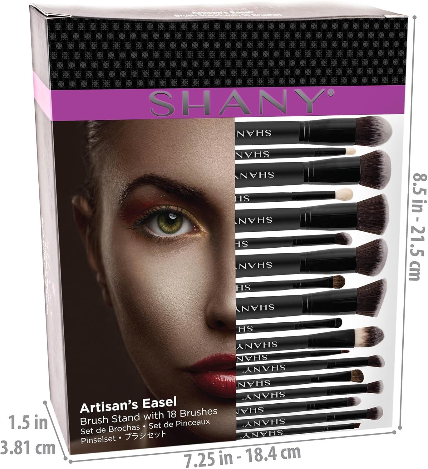 Artisan'S Easel 18 Piece Elite Cosmetics Brush Collection, Black